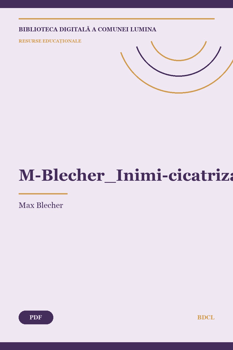 M. Blecher - Inimi cicatrizate